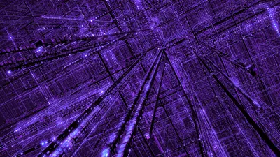 Abstract Purple Digital Grid Glowing Wallpaper 4K, Technology category