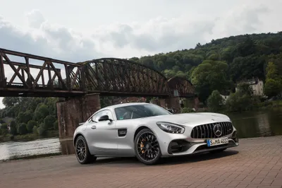 Moody Silver Wallpaper Cars Wallpaper 4K 4096x2731 Silver, Mercedes-amg, Gt, Supercar, Parked, On, A, Riverside, Promenade, Beneath, Iron, Bridge, White, Landscape, 4k
