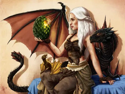 Serene Daenerys Wallpaper Fantasy Wallpaper 4K 3600x2700 A, Stunning, Hd, Wallpaper, Featuring, Daenerys, Targaryen, With, White, Hair, Holding, Dragon, Landscape, QHD