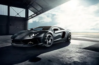 Vivid Black Wallpaper Black/Dark Wallpaper 4K 2560x1707 Black, Lamborghini, Parked, In, A, Sunlit, Hangar, With, Dramatic, Shadows, Cloudy, Sky, White, Landscape, QHD