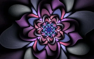 Abstract Fractal Flower Shades Purple Nature Wallpaper 4K 1680x1050 Abstract, Fractal, Flower, In, Shades, Of, Purple, Pink, Blue, Gray, Creating, Vibrant, Ultrawide