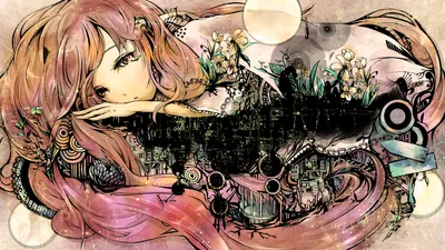 Anime Vocaloid Character Luka Megurine Abstract Wallpaper 4K 1920x1080 Hd, Pc, Desktop, Wallpaper, Featuring, Anime-style, Vocaloid, Character, Luka, Megurine, Surrounded, Abstract, Black, Ultrawide, Full HD