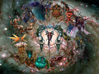 Bright Vibrant Wallpaper Abstract Wallpaper 4K 1600x1200 A, Vibrant, Hd, Wallpaper, Featuring, The, Zodiac:, Representatives, (final, Fantasy, Xii, Set, Gray, Brown, Landscape