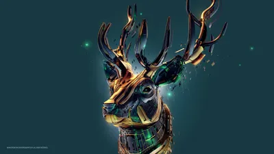 Vibrant Fantasy Wallpaper Animals Wallpaper 4K 2560x1440 A, Stunning, Fantasy, Hd, Wallpaper, Featuring, Majestic, Deer, Intricate, Glowing, Antlers, Against, Gray, Blue, Ultrawide, QHD