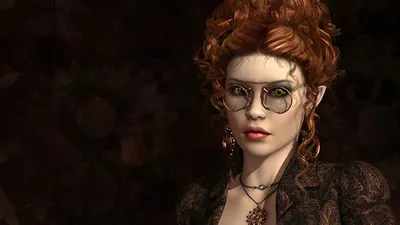 Misty Fantasy Wallpaper Fantasy Wallpaper 4K 1920x1080 Hd, Fantasy-themed, Pc, Wallpaper, Featuring, A, Red-haired, Woman, Curly, Hair, Round, Glasses, Gray, Ultrawide, Full HD