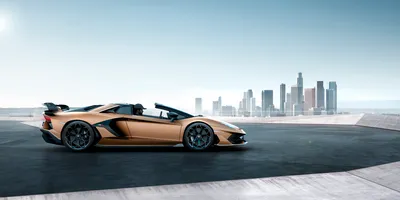 Brown Svj Supercar Empty Cars Wallpaper 4K 10000x5000 Brown, Lamborghini, Aventador, Svj, Supercar, Parked, On, An, Empty, Rooftop, City, Skyline, White, Ultrawide, 4k