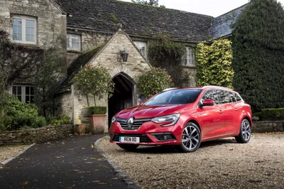 Serene Red Wallpaper Cars Wallpaper 4K 4096x2734 Red, Renault, Megane, Car, Parked, In, Front, Of, Traditional, Stone, House, Covered, White, Gray, Landscape, 4k