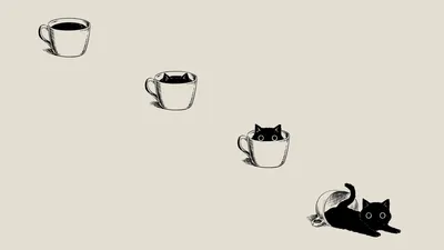 Bold Minimalist Wallpaper Minimal Wallpaper 4K 1920x1080 Minimalist, Hd, Desktop, Wallpaper:, Featuring, A, Black, Cat, Interacting, Simple, Cup, Illustrations, White, Ultrawide, Full HD