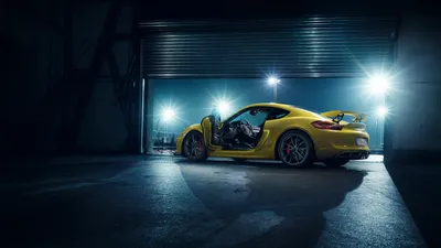 Yellow Cayman Gt4 Cars Wallpaper 4K 3200x1800 A, Yellow, Porsche, Cayman, Gt4, Sports, Car, With, Door:, Open, Illuminated, Dark, White, Brown, Gray, Ultrawide, QHD