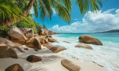 Bright Beach Wallpaper Nature Wallpaper 4K 5696x3392 4k, Ultra, Hd, Beach, Wallpaper, Featuring, Turquoise, Waves, Smooth, Rocks, White, Sand, Ultrawide