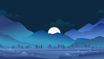 Minimalist Artistic Night Landscape Glowing Nature Wallpaper 4K 7680x4320 Minimalist, Artistic, Night, Landscape, With, A, Glowing, Full, Moon, Rising, Over, Layered, Gray, White, Pink, Ultrawide, 4k