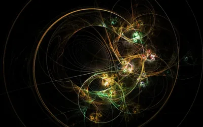 Dark Abstract Wallpaper Black/Dark Wallpaper 4K 2560x1600 Abstract, Fractal, Design, With, Glowing, Intertwined, Loops, And, Spirals, Green, Yellow, Brown, Ultrawide, QHD