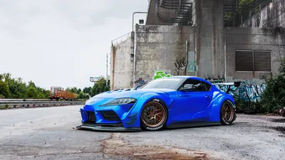 Crisp Blue Wallpaper Cars Wallpaper 4K 1920x1080 Blue, Toyota, Supra, A90, Sports, Car, Parked, In, Urban, Industrial, Lot, Desktop, White, Ultrawide, Full HD