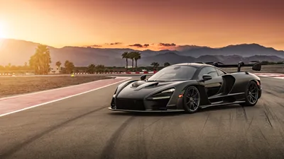 Epic Sleek Wallpaper Cars Wallpaper 4K 7078x3980 A, Sleek, Black, Mclaren, Senna, Supercar, Parked, On, Racetrack, Sunset, Captured, Stunning, Brown, Orange, Ultrawide, 4k