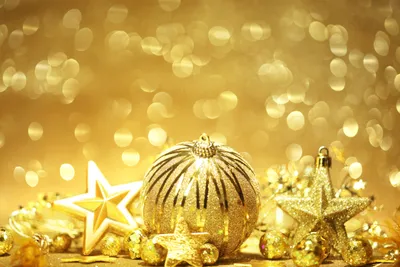 Bold Golden Wallpaper Space Wallpaper 4K 5616x3744 Golden, Christmas, Baubles, And, Stars, With, Bokeh, Lights, Create, Festive, Holiday, Scene, Orange, Purple, Landscape, 4k