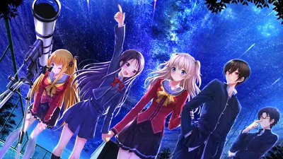 Serene Characters Wallpaper Space Wallpaper 4K 1920x1080 Hd, Desktop, Wallpaper, Featuring, Characters, From, The, Anime, Charlotte, Scene, Depicts, Group, Red, Ultrawide, Full HD