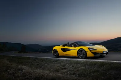Yellow Mclaren 570s Supercar Scenic Cars Wallpaper 4K 4096x2731 Yellow, Mclaren, 570s, Supercar, Parked, On, A, Scenic, Road, Dusk, Captured, Ultra, Gray, Landscape, 4k