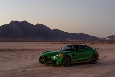 Green Amg Supercar Nature Wallpaper 4K 7339x4898 A, Green, Mercedes-amg, Gt, Supercar, Parked, On, Desert, Landscape, Dusk, Mountains, Captured, Gray, 4k