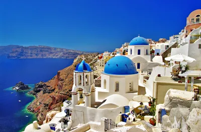 Iconic Man White World Wallpaper 4K 2134x1404 Hd, Desktop, Wallpaper, Showcasing, The, Iconic, Man-made, White, Buildings, Blue, Domes, Santorini, Red, Ultrawide, Full HD