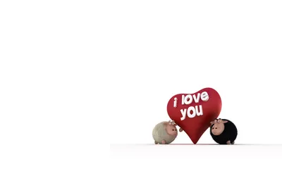 Serene Two Wallpaper Cars Wallpaper 4K 1680x1050 Two, Cartoon, Sheep, Gaze, Affectionately, At, A, Large, Red, Heart, Text, Love, White, Ultrawide