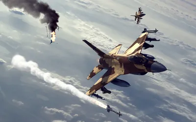 Military Battle Fighter Nature Wallpaper 4K 2560x1600 Hd, Military, Battle, Scene, Featuring, Fighter, Jets, In, Action, One, Jet, Trailing, Gray, Ultrawide, QHD