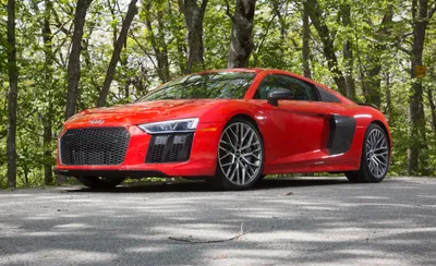 Red Supercar Forest Lined Highlighting Cars Wallpaper 4K 2250x1375 Hd, Desktop, Wallpaper, Showcasing, A, Red, Audi, R8, Supercar, Parked, Forest-lined, Road, Gray, Ultrawide, Full HD