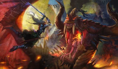 Fierce Dragon Faces Wallpaper 4K, Fantasy category