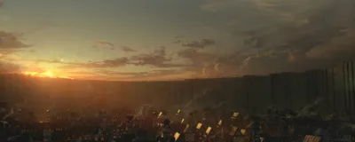 Radiant Sunset Wallpaper World Wallpaper 4K 2700x1080 Hd, Desktop, Wallpaper, Featuring, A, Sunset, Over, Town, Enclosed, Massive, Walls, Inspired, Gray, Ultrawide, QHD