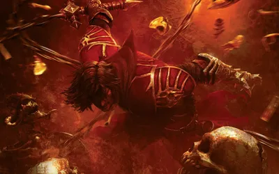 Dynamic Fantasy Warrior Fantasy Wallpaper 4K 2560x1600 A, Dynamic, Fantasy, Warrior, Battles, Through, Dark, Chaotic, Scene, Filled, Skulls, Debris, Brown, Ultrawide, QHD