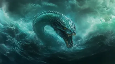 Dramatic Fantasy Fierce Serpent Emerging Nature Wallpaper 4K 2912x1632 A, Dramatic, Fantasy, Scene, Featuring, Fierce, Sea, Serpent, Emerging, Turbulent, Waves, Set, Brown, Gray, Ultrawide, QHD