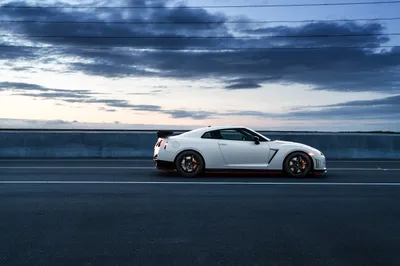 Vivid White Wallpaper Cars Wallpaper 4K 2500x1667 White, Nissan, Gt-r, Sports, Car, Driving, On, An, Open, Road, Under, Dramatic, Landscape, Full HD