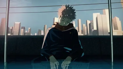 Yuji Itadori Anime Jujutsu Kaisen World Wallpaper 4K 1920x1080 Hd, Desktop, Wallpaper, Featuring, Yuji, Itadori, From, The, Anime, Jujutsu, Kaisen, Sitting, Gray, Ultrawide, Full HD