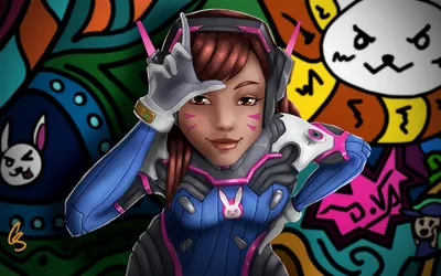 Overwatch Vibrant Graffiti Filled Abstract Wallpaper 4K 1920x1200 Hd, Pc, Desktop, Wallpaper, Featuring, D.va, From, Overwatch, Against, Vibrant, Graffiti-style, Filled, White, Brown, Ultrawide, Full HD