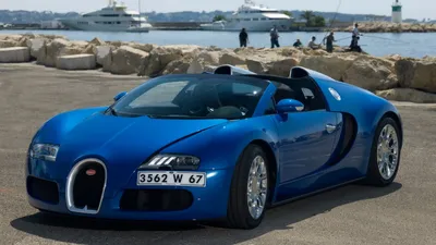 Blue Veyron Waterfront Its Cars Wallpaper 4K 1920x1080 A, Striking, Blue, Bugatti, Veyron, Parked, By, The, Waterfront, Showcasing, Sleek, Design, White, Ultrawide, Full HD