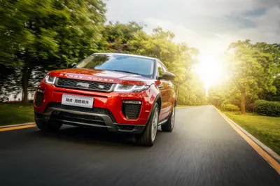 Dynamic Red Range Rover Abstract Wallpaper 4K 4096x2732 A, Dynamic, View, Of, Red, Range, Rover, Evoque, Suv, Driving, Along, Scenic, White, Landscape, 4k
