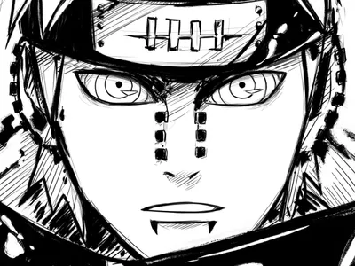 Close Black White Black/Dark Wallpaper 4K 2480x1861 Close-up, Black, And, White, Sketch, Of, Pain, From, Naruto, Featuring, Detailed, Eyes, Landscape, Full HD