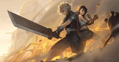Cloud Strife Wielding Iconic Buster Games Wallpaper 4K 3840x1992 Hd, Desktop, Wallpaper, Featuring, Cloud, Strife, Wielding, The, Iconic, Buster, Sword, Alongside, Gray, Ultrawide, 4k