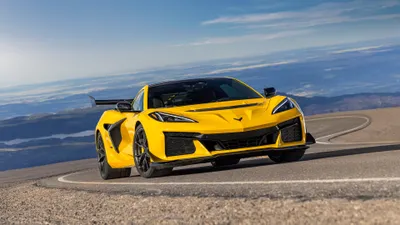 Serene Chevrolet Wallpaper Nature Wallpaper 4K 3840x2160 A, Striking, Chevrolet, Corvette, Zr1, In, Vibrant, Yellow, Expertly, Navigating, Winding, Mountain, Gray, Ultrawide, 4k