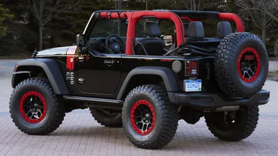 Misty Stylish Wallpaper Cars Wallpaper 4K 3840x2160 A, Stylish, Jeep, Wrangler, Level, Red, Featuring, Bold, Black, Exterior, Accents, Stands, Gray, Ultrawide, 4k