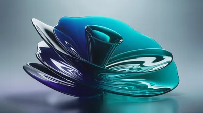 Epic Dual Wallpaper Abstract Wallpaper 4K 4248x2376 Dual-tone, Abstract, Glass-like, Fluid, Sculpture, In, Teal, And, Indigo, Glossy, Reflections, Smooth, Gray, White, Ultrawide, 4k