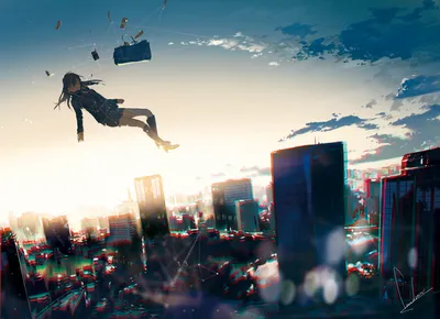 Moody Anime Wallpaper World Wallpaper 4K 1920x1391 Anime-inspired, Original, Hd, Desktop, Wallpaper, Featuring, A, Character, Floating, Above, Vibrant, Futuristic, White, Landscape, Full HD