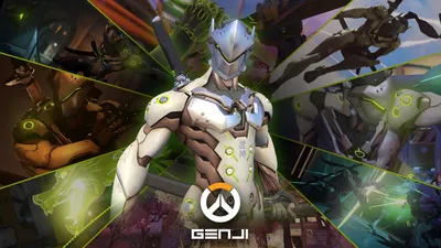 Calm Genji Wallpaper Abstract Wallpaper 4K 1920x1080 Hd, Wallpaper, Featuring, Genji, From, Overwatch, Showcasing, The, Character, Dynamic, Poses, Vibrant, White, Ultrawide, Full HD
