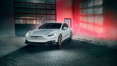 White Model Lit Cars Wallpaper 4K 4096x2304 White, Tesla, Model, S, Parked, In, A, Lit, Garage, Motors, Vehicle, Presented, Gray, Ultrawide, 4k