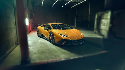 Dreamy Yellow Wallpaper Cars Wallpaper 4K 4096x2304 A, Yellow, Lamborghini, Huracan, Performante, Supercar, Parked, Inside, Dimly, Lit, Garage, Captured, Gray, Ultrawide, 4k