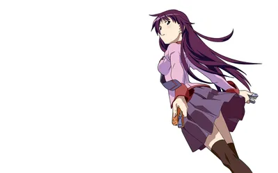 Hitagi Senj Gahara Monogatari Space Wallpaper 4K 1920x1200 Hitagi, Senjōgahara, From, The, Monogatari, Anime, Series, In, Senj, Gahara, School, Uniform, White, Gray, Ultrawide, Full HD