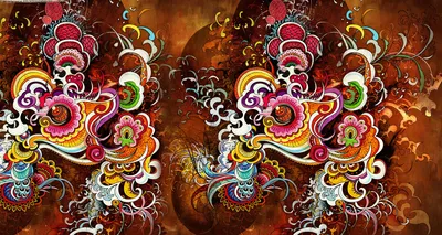 Colorful Abstract Vector Abstract Wallpaper 4K 1920x1024 Colorful, Abstract, Vector, Artwork, Of, Swirling, Floral, And, Geometric, Motifs, Bright, Reds, Brown, Ultrawide, Full HD