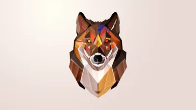 Abstract Polygonal Wolf Head Abstract Wallpaper 4K 2560x1440 Abstract, Polygonal, Wolf, Head, Composed, Of, Colorful, Geometric, Facets, Light, Designed, Desktop, White, Ultrawide, QHD