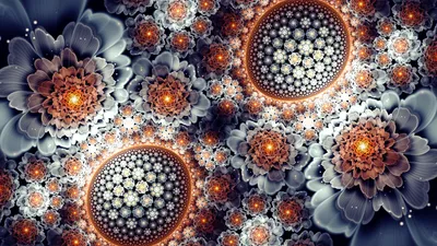 Abstract Fractal Glowing Abstract Wallpaper 4K 2560x1440 Hd, Abstract, Fractal, Artwork, Featuring, Intricate, Glowing, Flower, Patterns, Detailed, Symmetrical, Design, Gray, Ultrawide, QHD