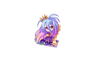 Chibi Shiro Game Games Wallpaper 4K 2560x1600 Chibi-style, Shiro, From, No, Game, Life, With, Pastel, Rainbow, Hair, Crown, Depicted, White, Ultrawide, QHD