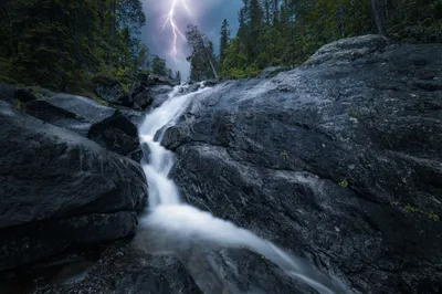 Dark Stormy Wallpaper Nature Wallpaper 4K 2048x1367 Hd, Pc, Desktop, Wallpaper/background:, Stormy, Nature, Scene, Of, Rocky, Waterfall, Flowing, Between, Brown, White, Landscape, Full HD